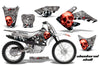 Checkered Skulls - Silver Background Red Design