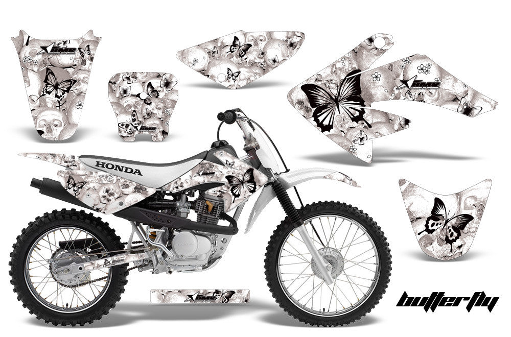Skulls & Butterflies - White Background Black Design 2004-2010  CRF100