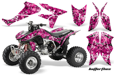 Skulls & Butterflies - Pink Background, White Design