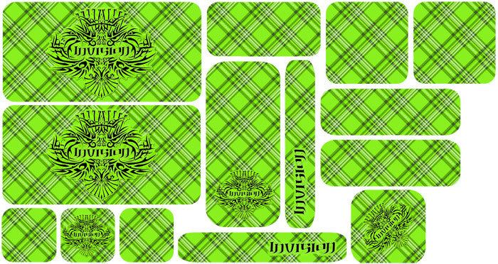 Plaid Sticker Set - Bright Green Design