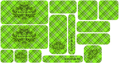 Plaid Sticker Set - Bright Green Design