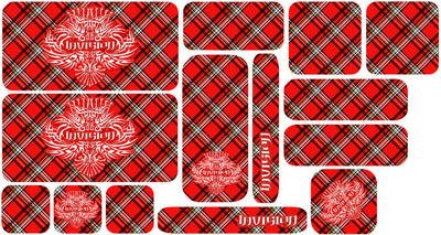 Plaid Sticker Set - Red Design