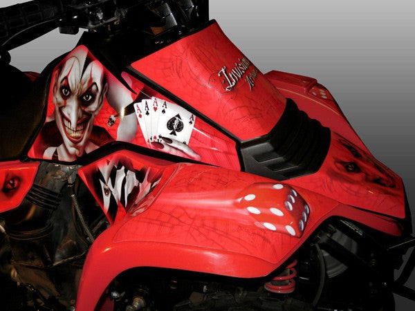 The Joker - Red Background, Black & White Joker