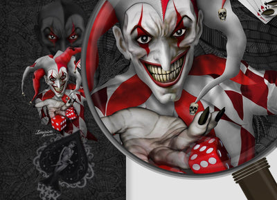 Joker - Black Background Red & White Joker