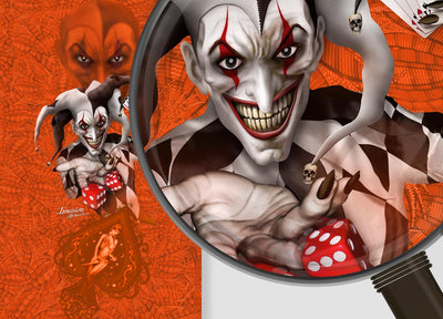 Joker - Orange Background Black & White Joker
