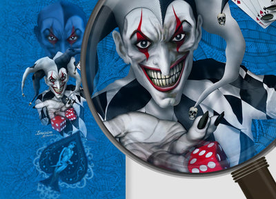 Joker - Teal Blue Background Black & White Joker