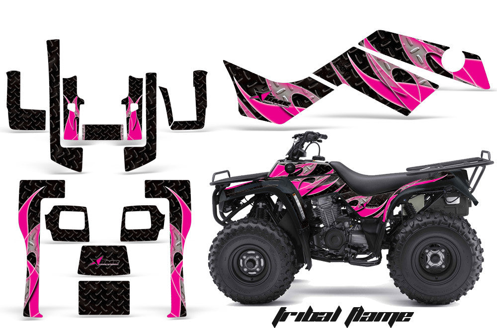 Tribal Flames - Black Background Pink Design