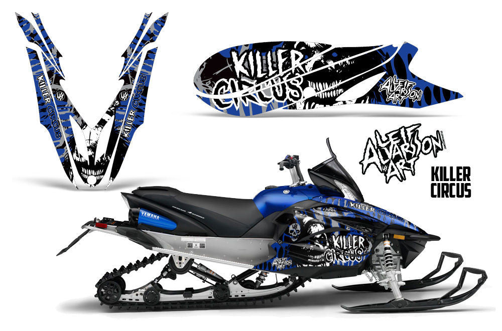 Killer Circus - Silver Background Blue Design