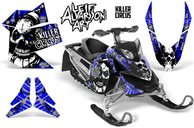 Killer Circus - Silver Background Blue Design