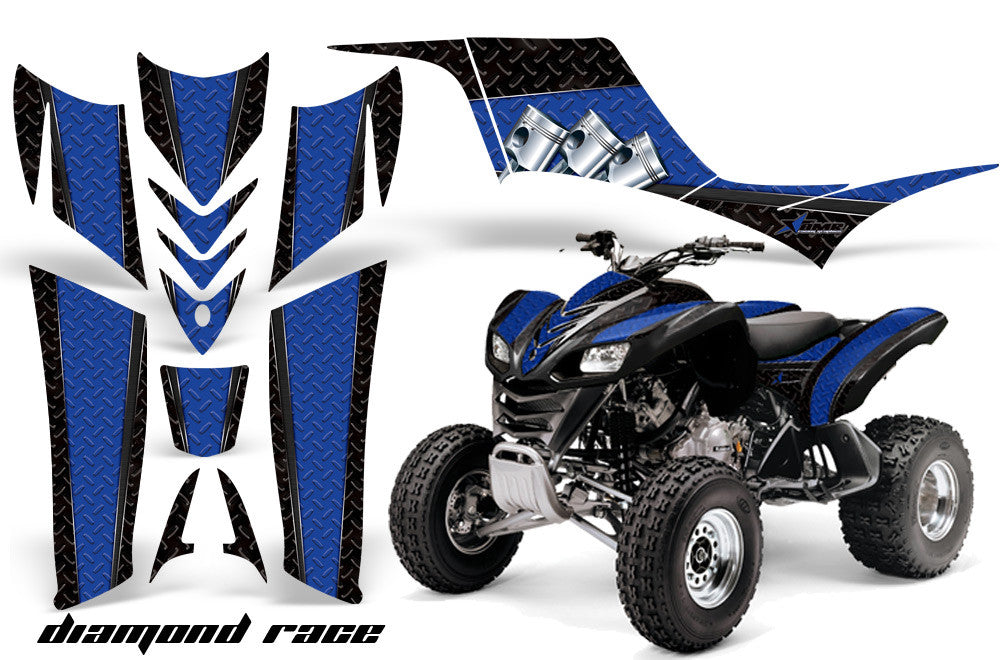 Diamond Race - Black Background Blue Design