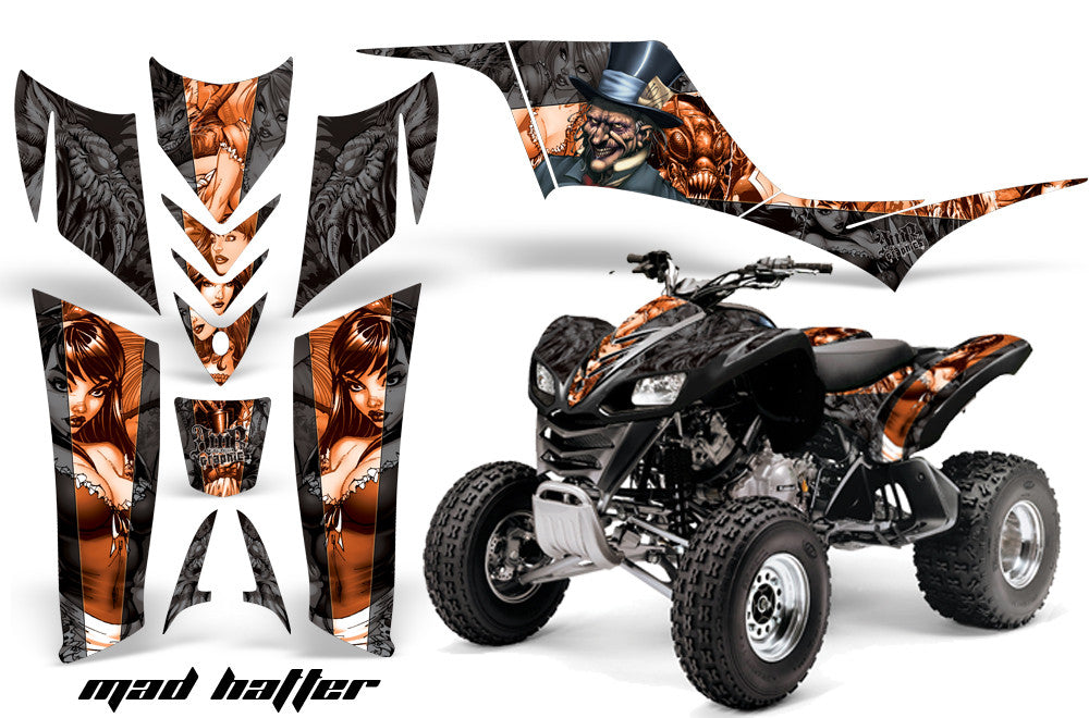 Mad Hatter - Black Background Orange Design