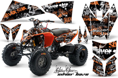 Silver Haze - Black Background, Orange Design