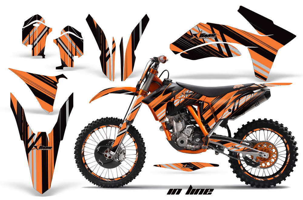 In Line - Black Background Orange Design