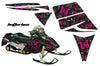 Ski Doo Rev '03-'09 Skulls & Butterflies Black Background Pink Design