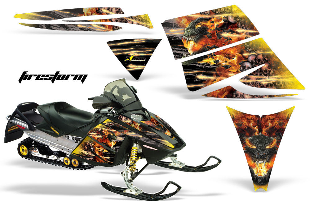 Ski Doo Rev '03-'09 Firestorm in Yellow Design