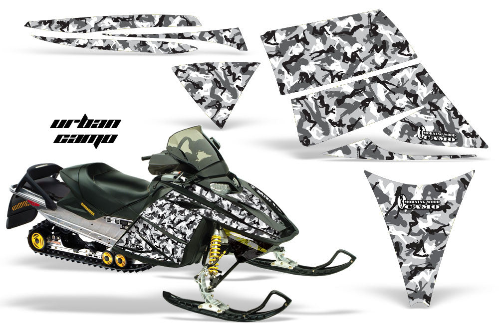 Ski Doo Rev '03-'09 Urban Camo Girl in White Design