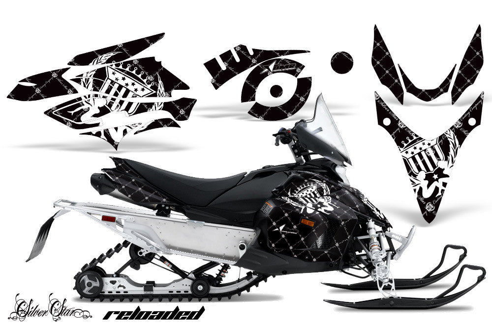 Reloaded in Black Background White Design