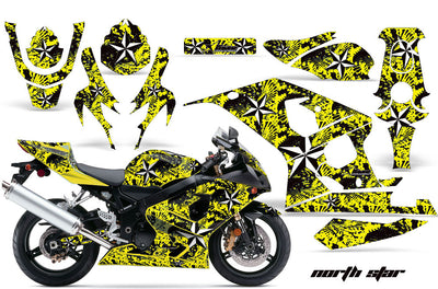North Star Yellow Background with White Design