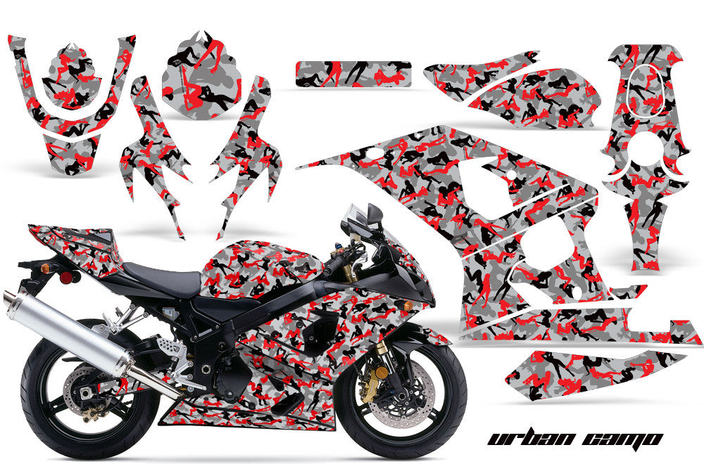 Urban Camo Girl in Red Design