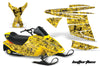 Ski Doo Mini Z Sled '03-'08 Skulls & Butterflies Yellow Background Black Design