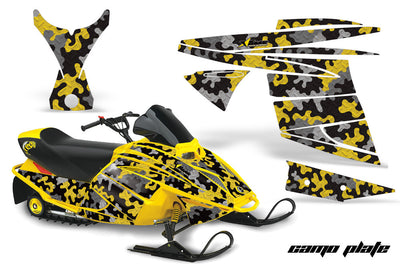 Ski Doo Mini Z Sled '03-'08 Camo Plate in Yellow Design