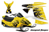 Ski Doo Mini Z Sled '03-'08 Diamond Flame Silver Background Black Design