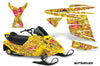 Ski Doo Mini Z Sled '03-'08 Skulls & Butterflies Yellow Background Pink Design
