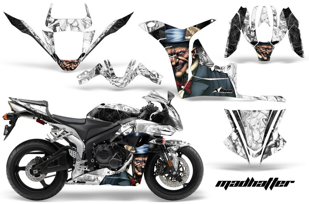 Mad Hatter - White Background, Black Design