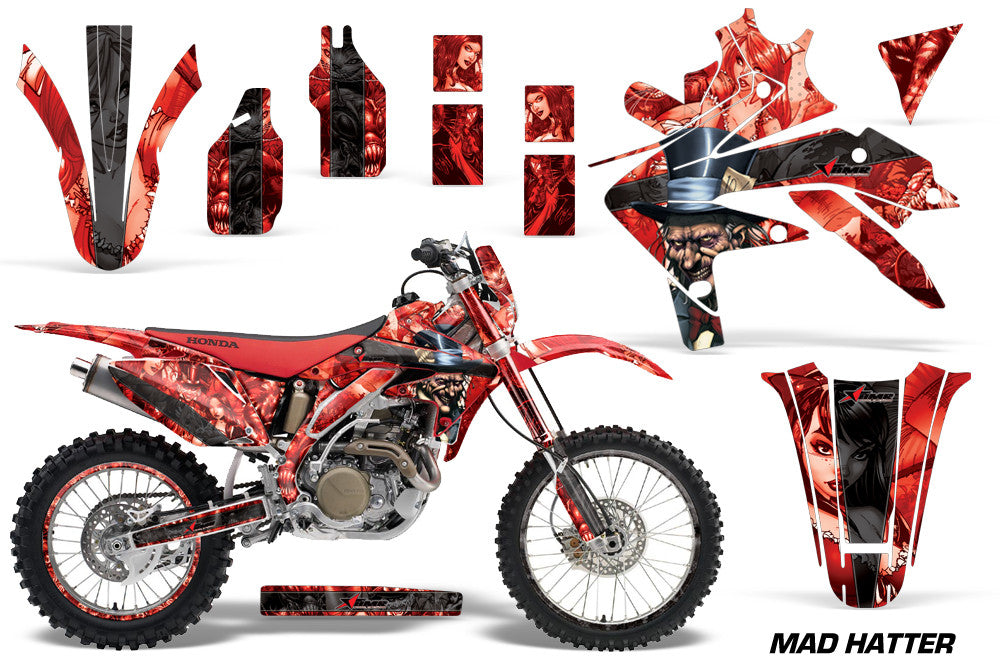 Mad Hatter -Red Background Black Design