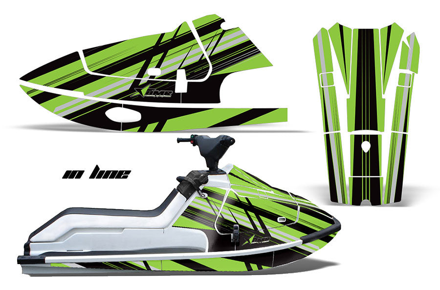 In Line - Green Background Black Design