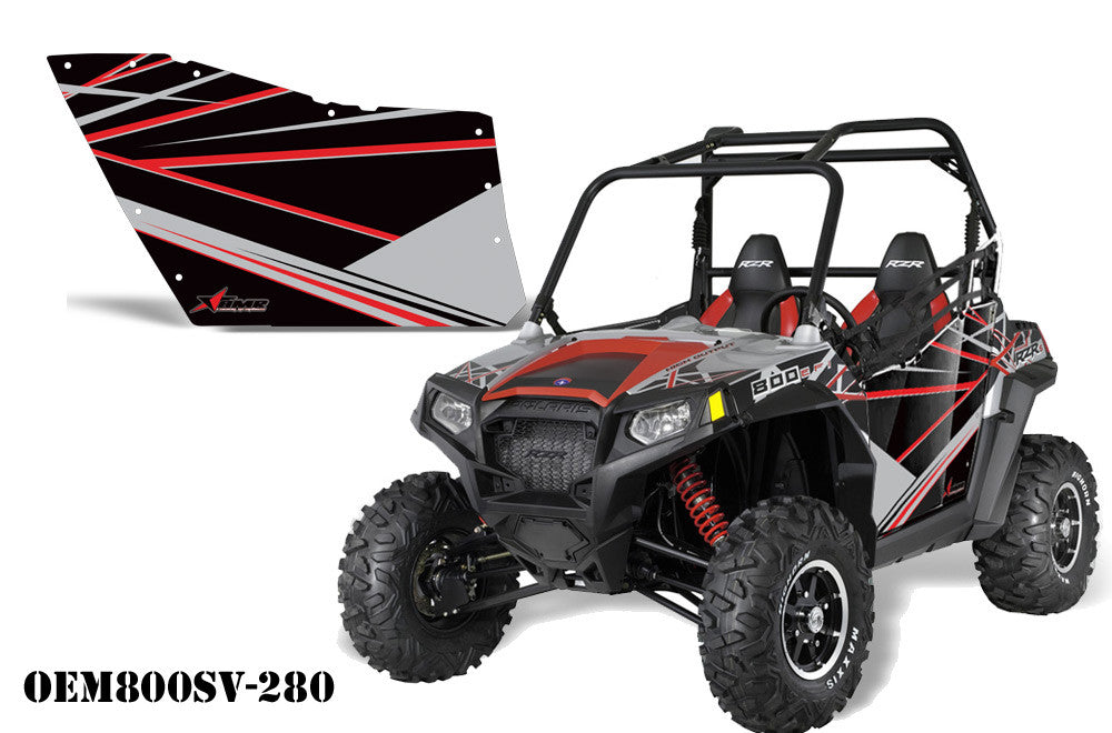 Polaris RZR 800 2 Door Graphic Kit for OEM Polaris Doors - Liquid Silver LS (184-1010)
