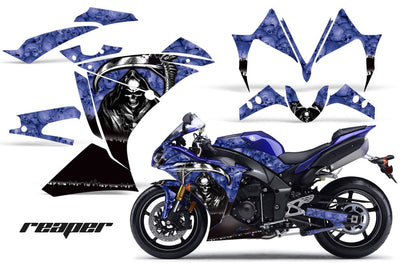 Yamaha R1 '10-'12 Reaper in Blue Background