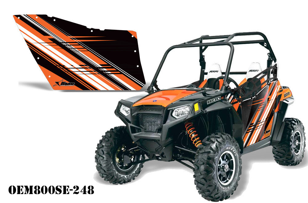 Polaris RZR 800 2 Door Graphic Kit for OEM Polaris Doors - Orange Madness (173-1010)