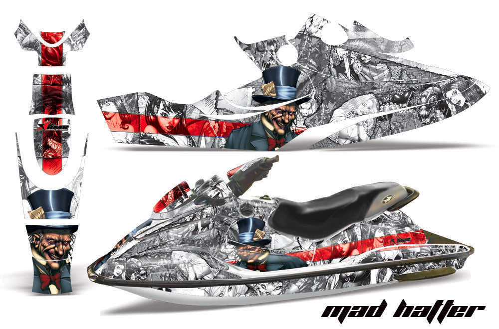 Mad Hatter - White Background Red Design