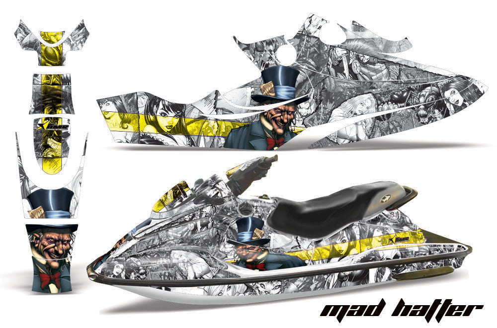 Mad Hatter - White Background Yellow Design