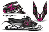 Skulls & Butterflies Black Background Pink Design