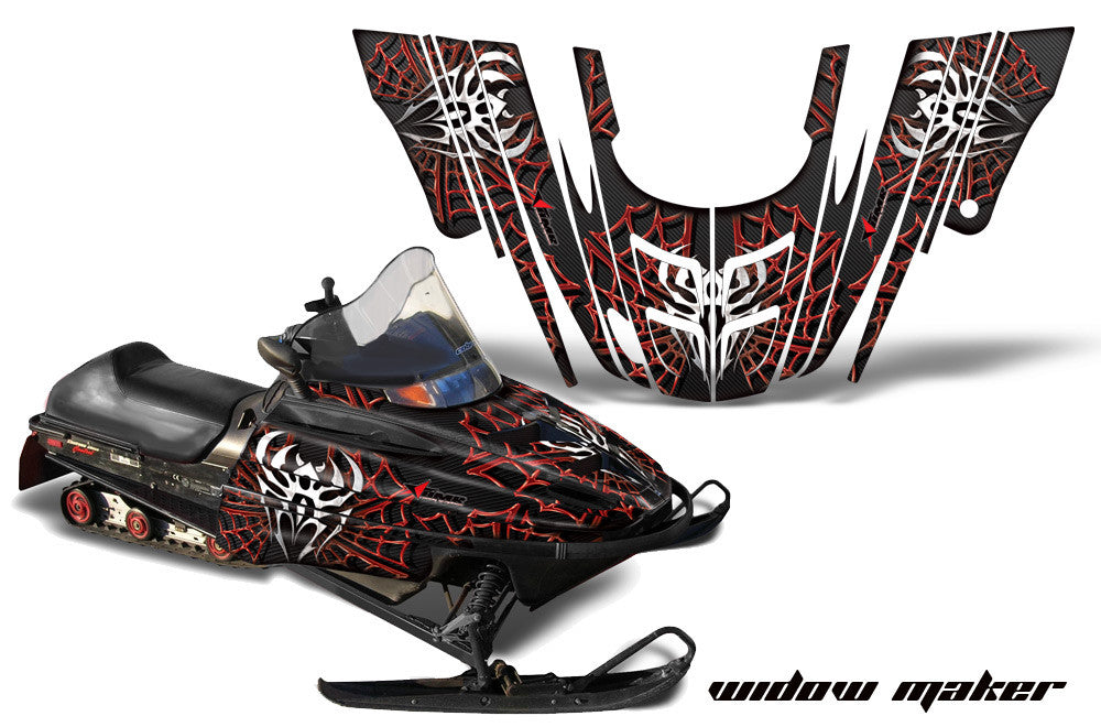 Widow Maker in Black Background Red Design