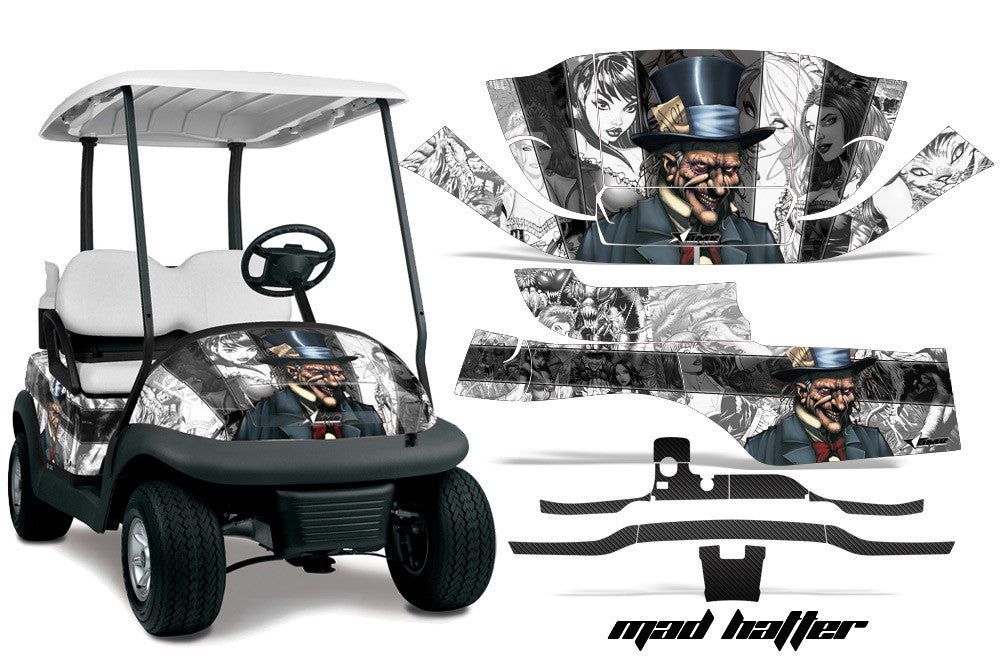 Mad Hatter in White Background Black Design