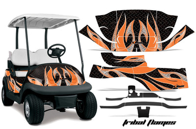 Tribal Flame in Black Background Orange Design