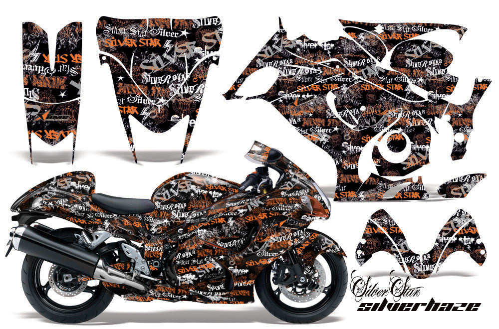 Silver Haze Black Background Orange Design