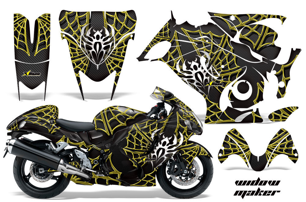 Widow Maker in Black Background Yellow Design