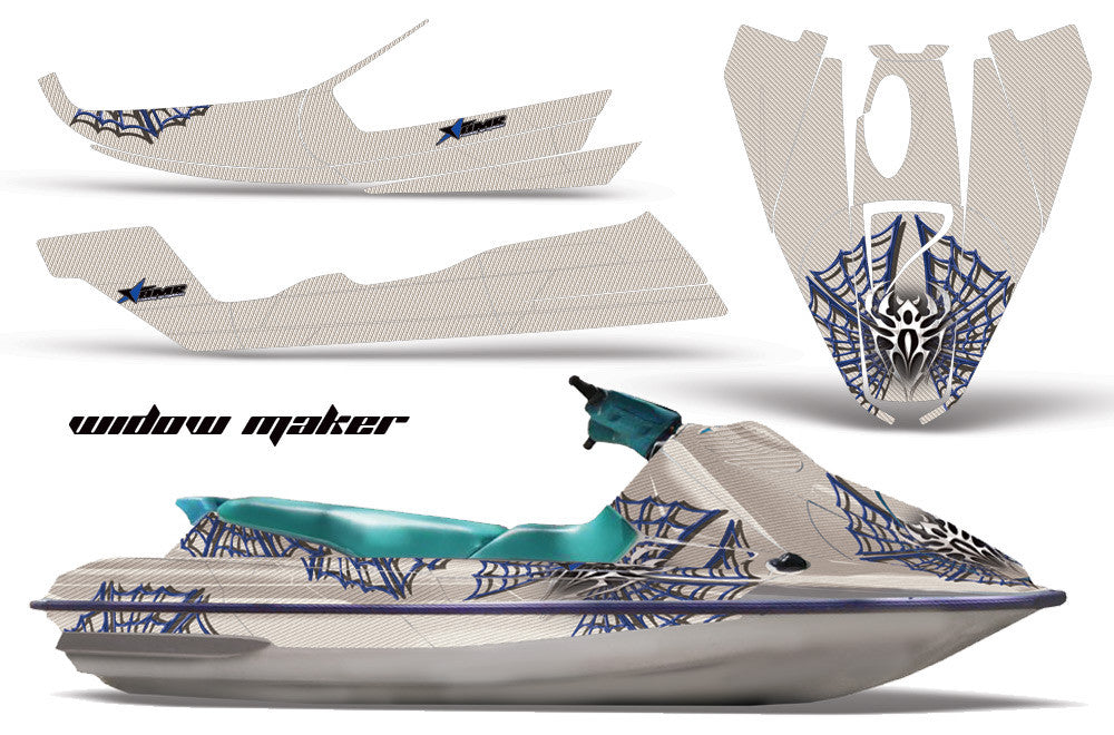 Widow Maker in White Background Blue Design