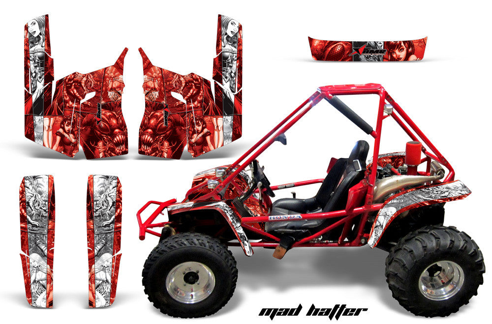 Mad Hatter Red Background White Design