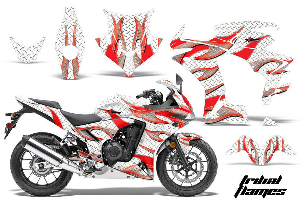 Tribal Flame in White Background Red Design