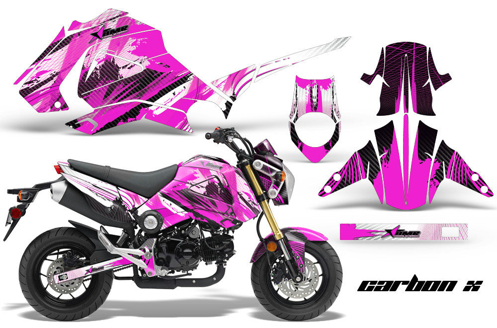 Carbon X in Pink Design on a Honda Grom 125 Graphics Kit (2013–2016)