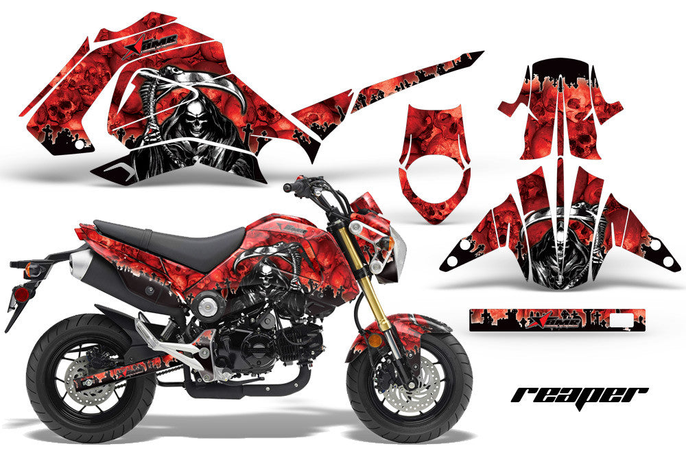 Reaper in Red Design on a Honda Grom 125 Graphics Kit (2013–2016)