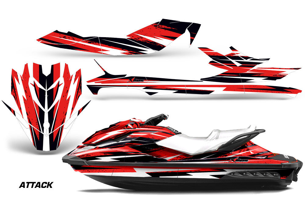 Red Attack Design wrap on Sea-Doo GTI watercraft (2011–2019)