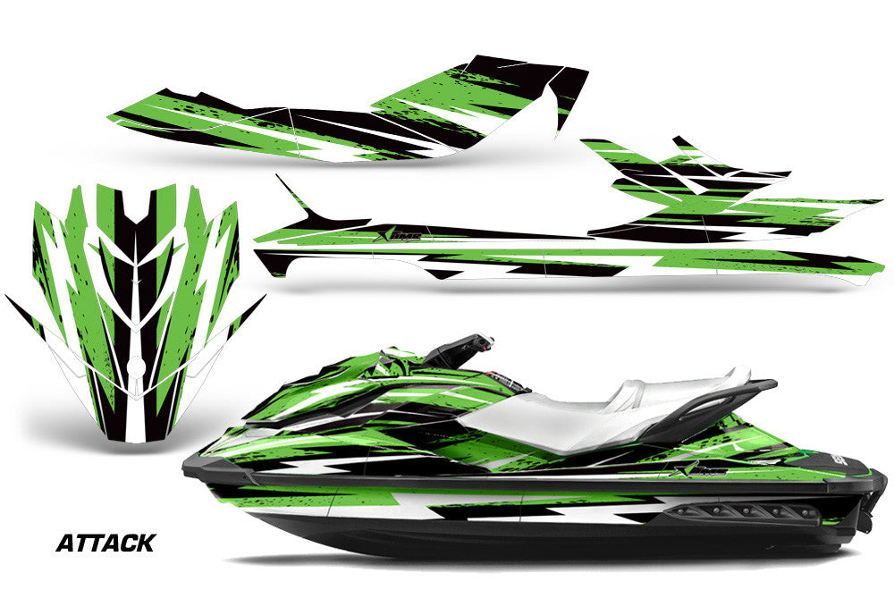 Green Attack Design graphics on Sea-Doo GTI watercraft (2011–2019)