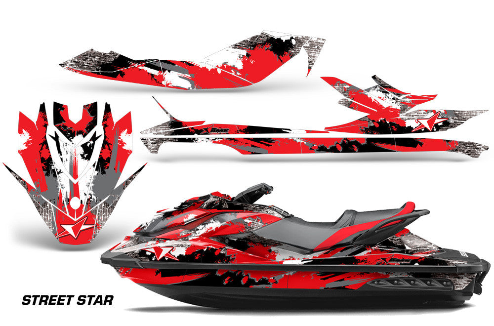 Red Street Star Design wrap on Sea-Doo GTI watercraft (2011–2019)