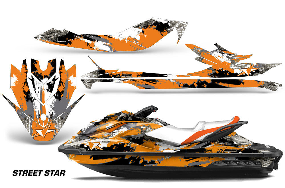 Orange Street Star Design wrap on Sea-Doo GTI watercraft (2011–2019)